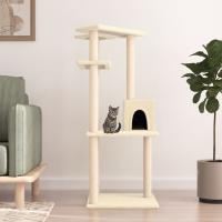 vidaXL Rascador para Gatos con Postes Árbol Torre de Escalada Sisal Color Crema,  Gris claro,  Gris oscuro y mas - details 0