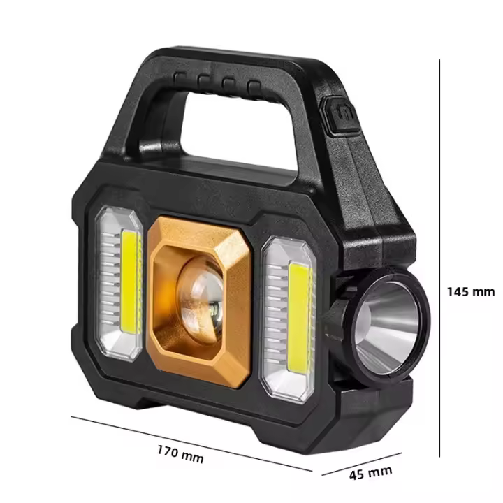 Linterna LED Super Brillante Recargable Solar USB Para Camping Pesca Emergencias Exterior Torcha Con Luz Cobertura De 100-200 M ABS Resistente Al Agua Y Choques - 1