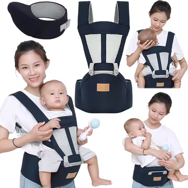 Portabebés Ergonómico 6en1 (0-36M) - Silla Cadera Ajustable M-Shape, Ligero y Transpirable 2025 - 1