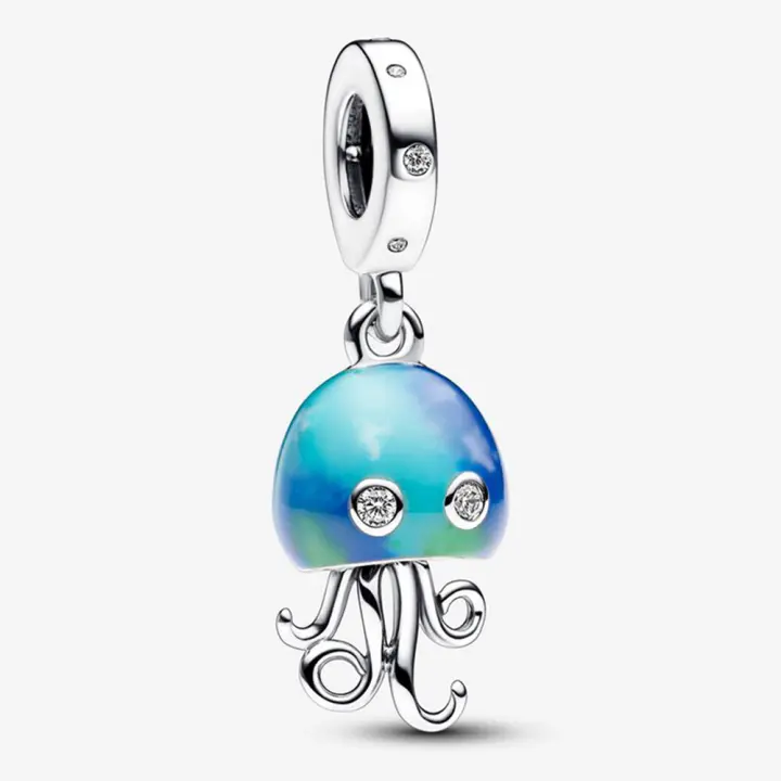 Pandora Charm de Colgante en Plata de Ley Medusas que cambian de color 792704C01，Incluye Caja Original - 1