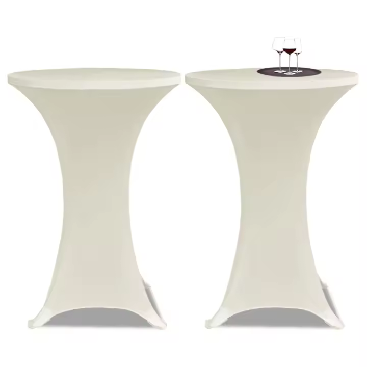 vidaXL 2x Fundas Manteles Ajustados de Mesa de Pie Alta de Fiesta 80 cm Color Blanco,  Crema,  Negro y mas - 1