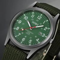 Reloj De Pulsera De Cuarzo Para Hombre SOKI Deportivo Militar Lujo Con Manos Luminosas Fecha Nylon Casual Reloj Masculino - details 2