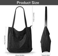 Bolsa de Pana Mujer, Bolso Bandolera para Mujer, Gran Bolso de Hombre Mujer, Bolsas de Mano Ecológicas, Con Cremallera y Bolsillo Interiores para, Viajes Trabajo Escuela - details 0