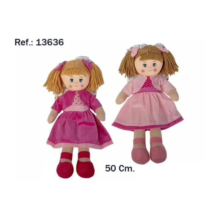MUÑECA TELA ANA 50 CM 2 COLORES SURTIDOS DE ARTESANIA BEATRIZ - 1