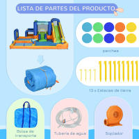 Outsunny Castillo Hinchable Infantil 7 en 1 Castillo Hinchable para Niños con Tobogán Piscina Muro de Escalada Inflador y Bolsa de Transporte 430x420x200 cm Multicolor - details 7
