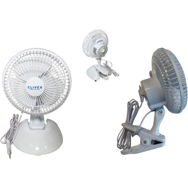 Clivex Ventilador de Pinza y Clip 15cm (15W). 2 Velocidades. Incluye base para utilizarlo como sobremesa - 1