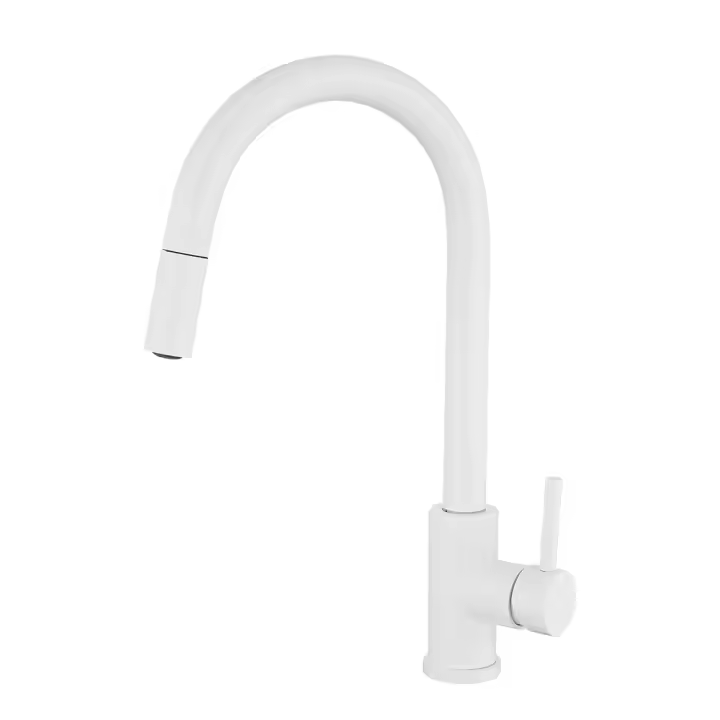 VALAZ Grifo de cocina blanco monomando extraíble serie Parana - 1