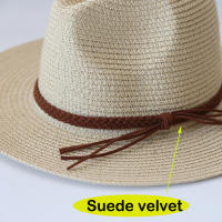 Sombrero De Paja Panamá Ancho Para Hombres Y Mujeres Protección Solar Verano Playa Sombrero De Paja UPF Con Protección UV - details 2