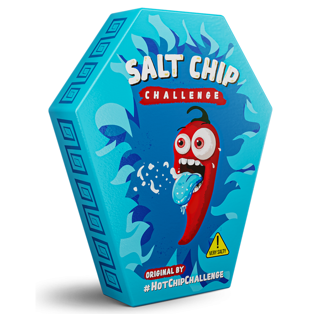 Hot Chip Salt Chip Challenge - La patata MAS SALADA DEL MUNDO - PACK DE 1, 3 Y 5 UNIDADES de 8g