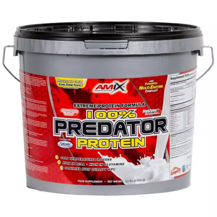 Amix PREDATOR PROTEINA 4KG Vainilla Suplemento alimenticio Incremento masa muscular Proteína eficiente baja en grasas y de rápida absorción - 1