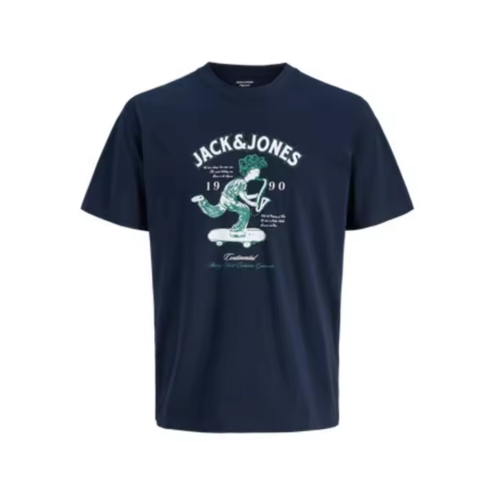 Jack & Jones Hombre Camiseta de Algodón Mod JORSTAR en color Navy, Logo estampado moda casual informal  REF 276510 - 1