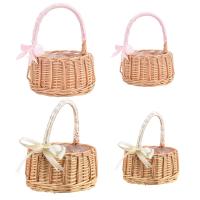 Cesta De Flores Hecha a Mano De Rotura Cesta De Almacenamiento De Paja Para Decoración De Boda Y Hogar Cesta De Novia Ecológica Y Rustica - details 0