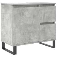 vidaXL Set muebles de baño 2 piezas madera contrachapada gris hormigón - details 4