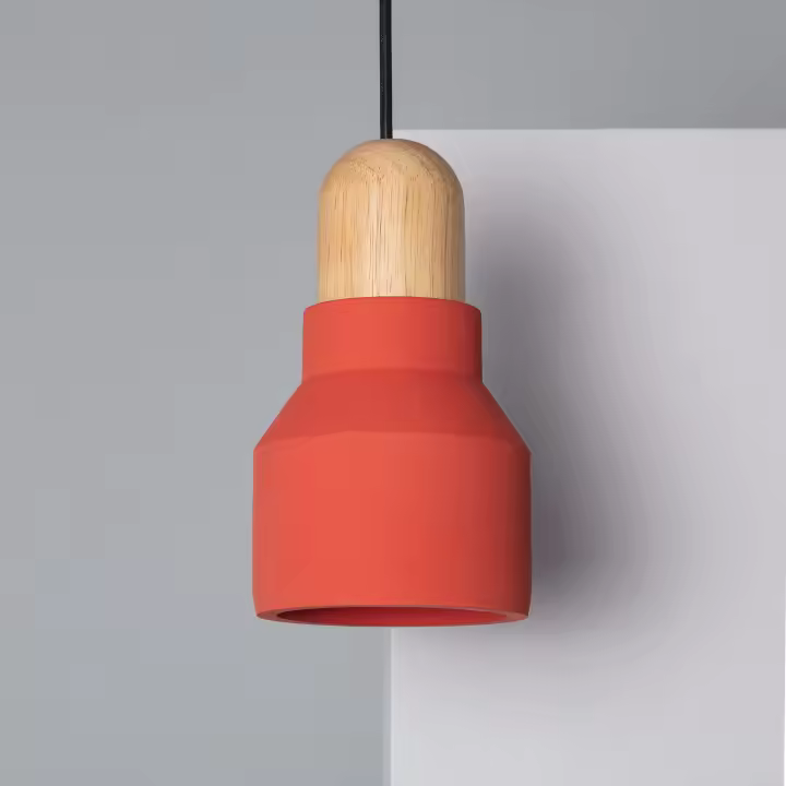Ledkia Lámpara Colgante Hormigón y Madera Luster - 1