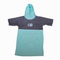 Poncho Toalla de Surf Menta/Gris/Menta M/L 100% Algodón con Capucha y Bolsillo WETKUBE CLEANER - details 0