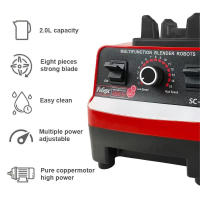 2000W Heavy Duty Commercial Blender Stationary Mixer Food Processor Ice Smoothie Maker for Kitchen High Power Juicer Blender BPA Free - details 2