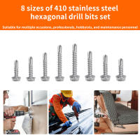 80PCS Tornillos Autoencajados De Cabeza Hexagonal De Acero Inoxidable 410 M4.2*13MM-26MM M4.8*13MM-26MM Punto De Perforación - details 5
