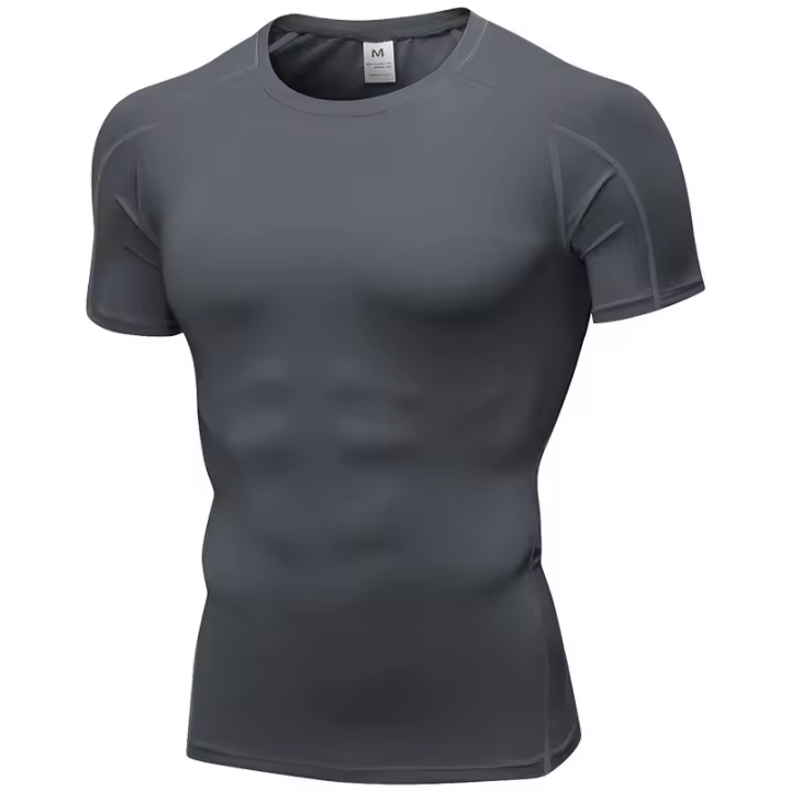 Camiseta Deportiva De Hombre Para Correr Y Fitness Secado Rápido Cuello Redondo Elasticidad Musculación Entrenamiento Deportivo - 1