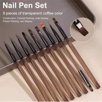 Set De 9 Pinceles Para Uñas DIY Pincel De Dibujar Acrílico Para Manicura Y Diseño De Uñas Herramienta De Pintura Para La Exhibición De Toppings De Uñas - details 10