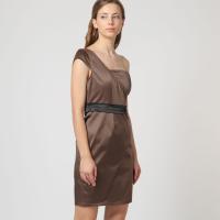 Vestido LOVE & MONEY Satinado con Escote Asimétrico y cierre con cremallera - REF: G12029 - details 8