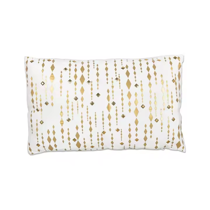 Cojín Terciopelo Beige con Cristales Dorados Yvette 53x33cm - 1