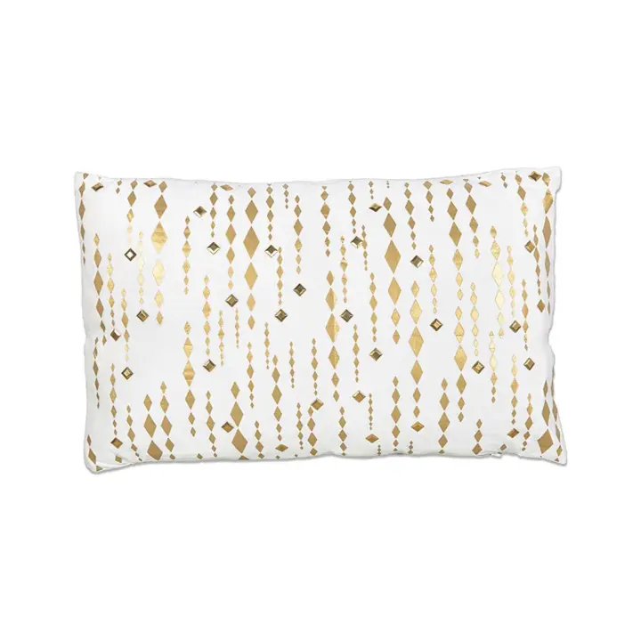 Cojín Terciopelo Beige con Cristales Dorados Yvette 53x33cm - 1