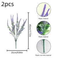 2pcs Lavanda Artificial Morada En Bouquet Decoración Para Bodas Y Navidad Accesorios Para Vaso Jardín Interior - details 10