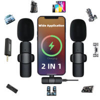 GAMINJA Micrófono Lavalier Inalámbrico Portátil Para iPhone Y Android Grabación De Audio Y Video Mini Micrófono Para Transmisiones En Vivo Juego Micrófono Para Teléfono - details 0
