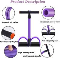 Entrenador abdominal, equipo de entrenamiento de abdominales, expansor de cuerpo completo para el hogar, 6 tubos, cuerda elástica de tracción multifunción - details 1