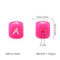 Sunrony 10-100Pcs Cuentas De Letras De Silicona 12MM Cuadradas Para Fabricación De Joyas Pulsera De Nombre DIY Accesorios Hechos a Mano - details 5