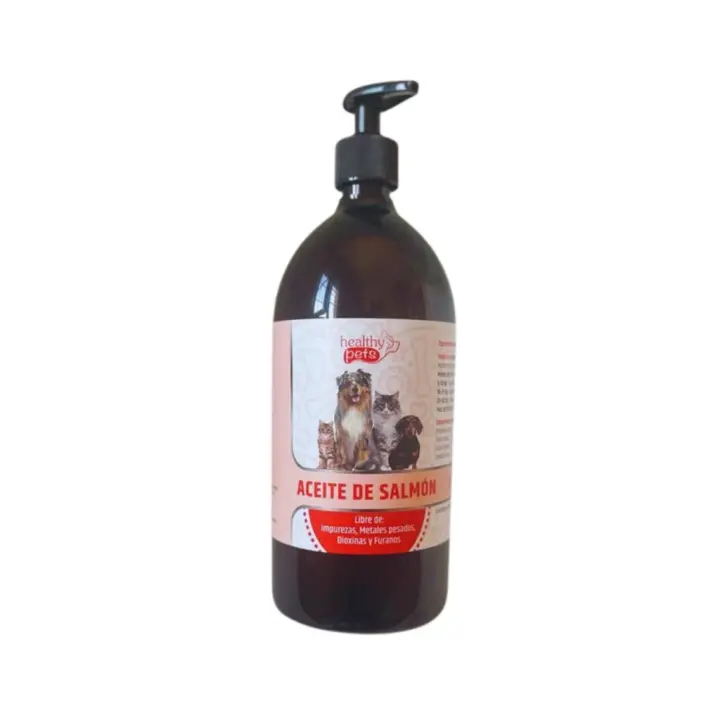 HEALTHY PETS - Aceite de Salmón (1 Litro) - Mantiene Saludable el Pelaje y Piel de Perros y Gatos - 1