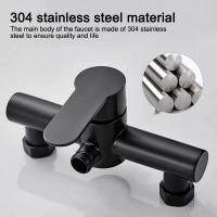 Grifo De Baño De Acero Inoxidable Montado En La Pared Con Control De Agua Caliente Y Fría Válvula Mezcladora Para Baño Y Bañera - details 3