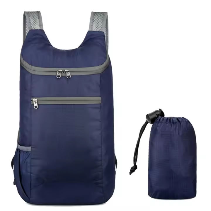 Ultraligera plegable mochipa, mopila impermeable para senderismo, camping, senderismo, Escalada y ciclismo (Azul Marino). - 1