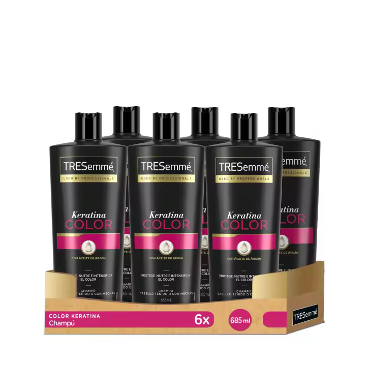 TRESemmé Champú Color Keratina 685ml - Pack de 6 - 1