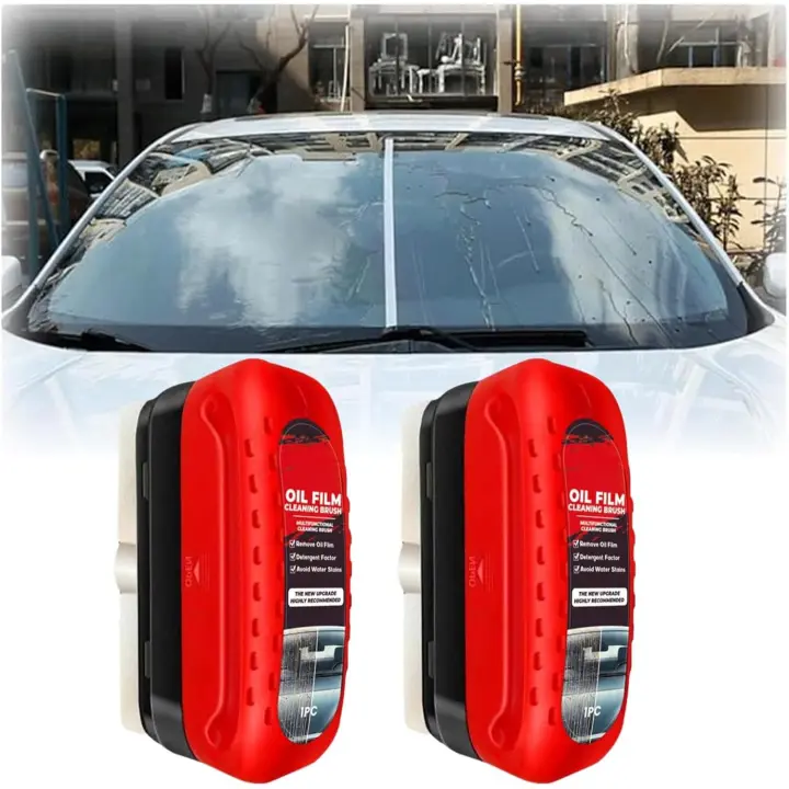 Tabla de limpieza de vidrios Seedhubtok - Nuevo recubrimiento de vidrio 2024 para parabrisas, removedor de película de aceite para vidrio de auto, tabla de limpieza hidrofóbica para parabrisas que mejora la claridad y la visibilidad (2 piezas) - 1