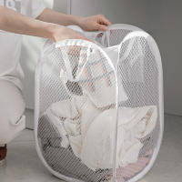 Cesta De Ropa Plegable Y Malla Organizador De Juguetes Para Dormitorio Baño Y Viaje Eco-amigable Tela De Nylon Negro Blanco - details 2
