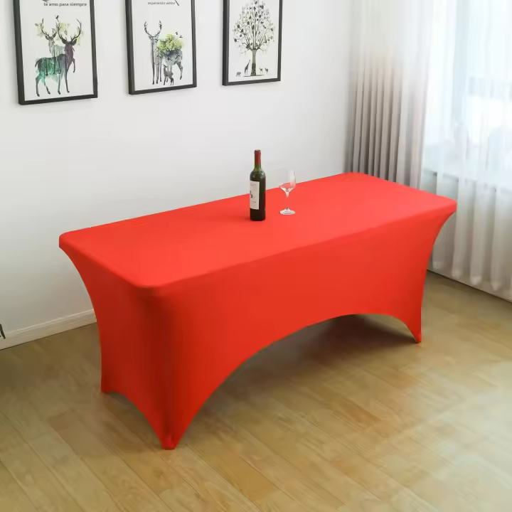 Enagua De Mesa Elástica Para Boda Fiesta Cumpleaños Decoración De Mesa Al Aire Libre Barra De Cócteles Telas De Tule Impermeables De Poliéster/Celulosa - 1