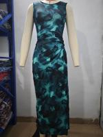 Vestido Slimming Sin Mangas Estampado De Moda Para Mujer Primavera Verano 2024 Cuello Redondo Con Rotura A-Line De Pierna Larga Estilo Playa - details 1