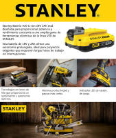 STANLEY Batería V20 Li-Ion 18V 2Ah - Potencia y Rendimiento Constante para Herramientas Eléctricas | Ideal para Prolongar la Autonomía en Proyectos Exigentes | Modelo SFMCB202-XJ - details 0