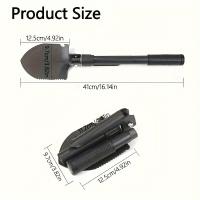 Shovel Multifuncional Plegable 4-en-1 Para Supervivencia Al Aire Libre Y Camping Durable Acero Inoxidable Con Sierra Y Abrebotellas - details 1