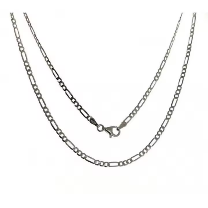 Inmaculada Romero Cadena Plata Ley 925m Alternada 3x1 Largo 45 Cm Ancho 2.5 Mm - 1