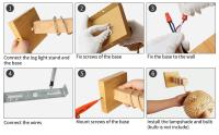 Lámpara De Pared De Bambú Natural Tejido a Mano E27 Lámpara De Techo De Cesta De Rattan Decoración De Habitación Luz De Fijación En La Pared - details 10