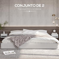 HOMCOM Juego de 2 Mesitas de Noche Flotantes Mesillas de Noche Mesas de Noche con Cajón para Dormitorio Salón 37x32x21 cm - details 3
