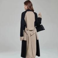 Abrigo Elegante De Punto Y Poliéster Para Mujer Estilo Largo Y Patchwork Cinturado Slim Abrigo De Otoño E Invierno De Alta Calle - details 10