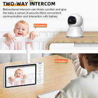 Monitor De Bebé Con Cámara Infantil Y Visión Nocturna 5" IPS Audio Bidireccional Pan Tilt USB Carga Seguridad VOX Despertar - details 4
