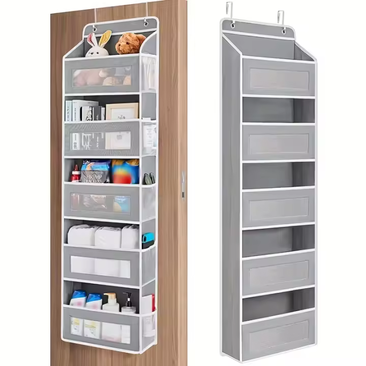 Organizador De Almacenamiento Colgante Con 5 Estantes Para Puerta Anti-Desplazamiento Gran Capacidad Adecuado Para Dormitorio Y Baño - 1