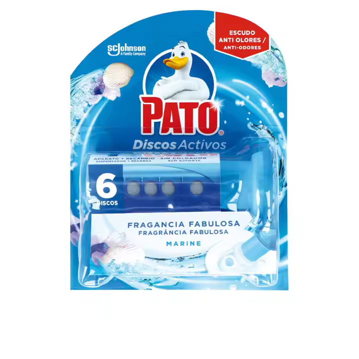 PATO WC DISCOS ACTIVOS aparato + 6 recambio #frescor marino 7 u - 1