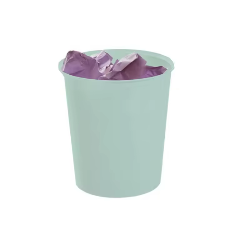 PAPELERA ECOGREEN 100% RECICLADO Y RECICLABLE VERDE PASTEL 18 LITROS 290X310 MM ARCHIVO 2000 2001 VE PS - 1