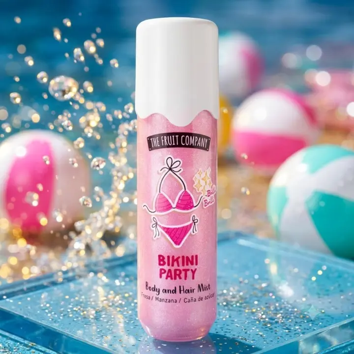 Body & Hair Mist The Fruit Company en formato spray. Bruma ligera para cuerpo y cabello con aromas frescos y veraniegos. Ideal para usar a diario y reaplicar durante el día. Disponible en varias fragancias. 🚚 Envíos a España 24/48 horas. - 1