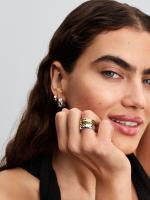 Pandora - Anillo de Banda Ancha ondulada - Baño de Oro de 14K - details 3